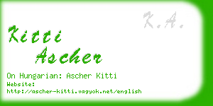 kitti ascher business card